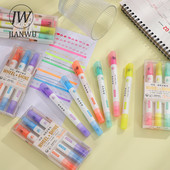 JIANWU 2 Sets 6 τμχ Flash Roller Highlighters Glitter Roller με διπλό άκρο Creative DIY Drawing Writing Stationary Student Supplies