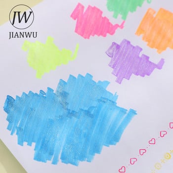 JIANWU 2 Sets 6 τμχ Flash Roller Highlighters Glitter Roller με διπλό άκρο Creative DIY Drawing Writing Stationary Student Supplies