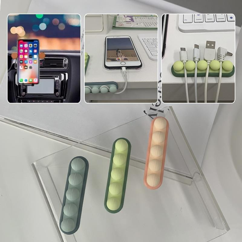 Armas silikoonist USB-organisaatori kaabliklamber lauaarvuti löögivaba juhtmehoidik seinale isekleepuv kaabli kerija laua kaablite tugi