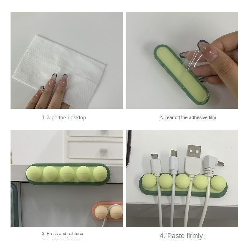 Armas silikoonist USB-organisaatori kaabliklamber lauaarvuti löögivaba juhtmehoidik seinale isekleepuv kaabli kerija laua kaablite tugi