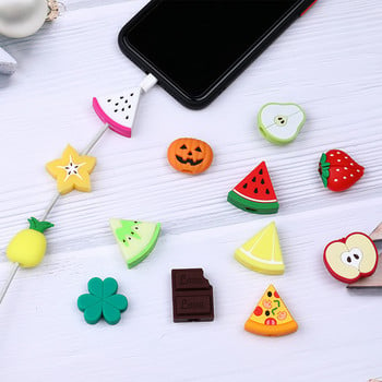 Cute Fruit Phone Usb Cable ProtectorsCable Chompers Cord Φορτιστής για δάγκωμα ζώων Προστασία ατζέντα για iPhone Huawei