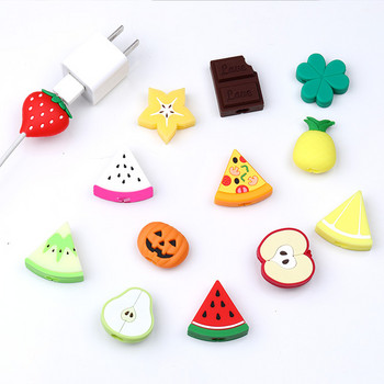 Cute Fruit Phone Usb Cable ProtectorsCable Chompers Cord Φορτιστής για δάγκωμα ζώων Προστασία ατζέντα για iPhone Huawei