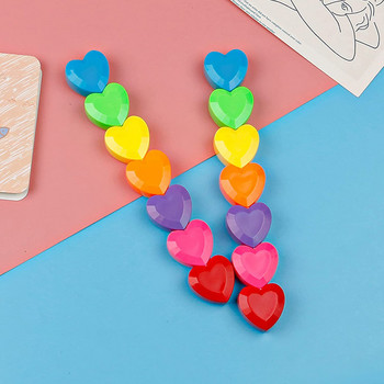 Heart 6 Color Highlighter Pen Love Spot Liner Marker Сглобяем пастел Флуоресцентен Office School H7075