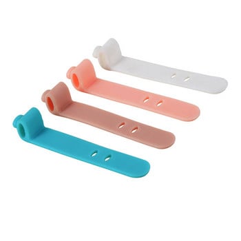 4 τεμ. Cable Organizer Ιμάντας σιλικόνης Anti-lost Earphone Storage Soft Tape Data Cable Strapping Creative Cable Winder