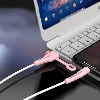 2PCS Протектор за кабел Мек силиконов капак за Apple IPhone USB зарядно Протектор за кабел Протектор против скъсване на кабела Sleeve Saver Wire Wire
