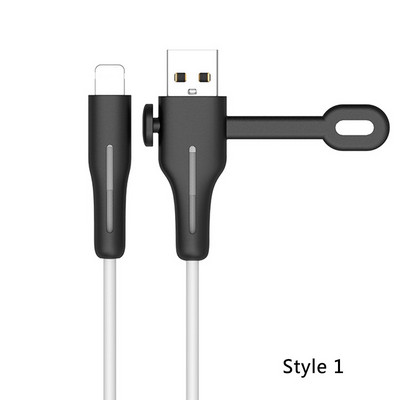 2 TK kaablikaitse Pehme silikoonkate Apple iPhone`i USB laadija kaabli kaitsja purunemisvastane kaabli varrukas säästja traadi kerija