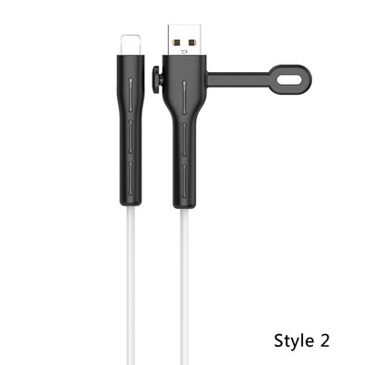 2 TK kaablikaitse Pehme silikoonkate Apple iPhone`i USB laadija kaabli kaitsja purunemisvastane kaabli varrukas säästja traadi kerija