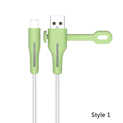 2 TK kaablikaitse Pehme silikoonkate Apple iPhone`i USB laadija kaabli kaitsja purunemisvastane kaabli varrukas säästja traadi kerija
