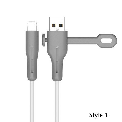 2 TK kaablikaitse Pehme silikoonkate Apple iPhone`i USB laadija kaabli kaitsja purunemisvastane kaabli varrukas säästja traadi kerija
