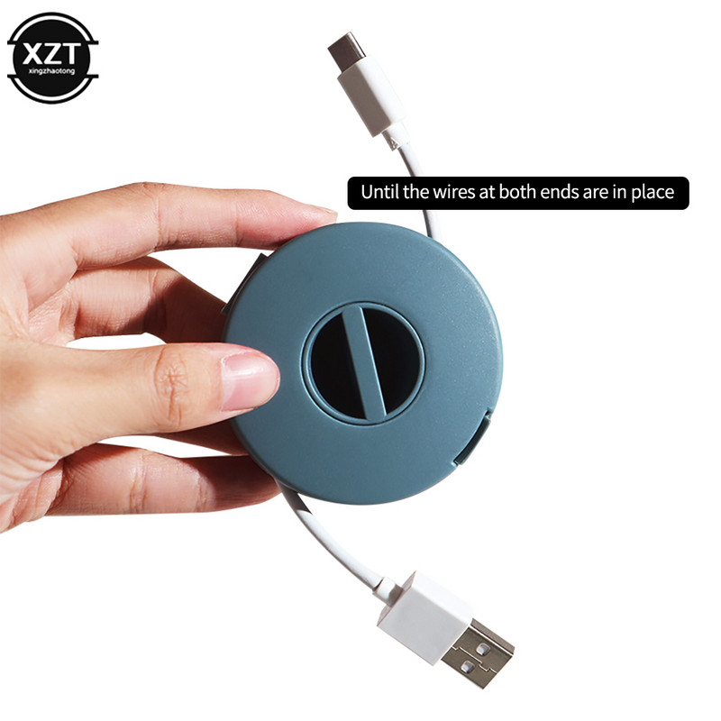 Uus 4 värvi kaasaskantav ümmargune pööratav traatorganisaator kaabli kerija kast laadimiseks andmeliini andmekaabli organiseerija salvestusümbris