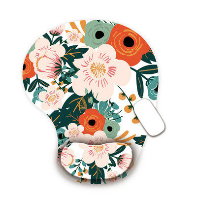 Lilledega ergonoomiline randmetoega hiirematt, libisemisvastane kummist arvutimatt, randmepadi kodukontoris mängimiseks. Käepael