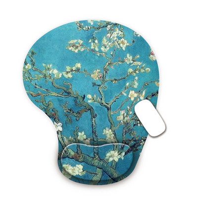 Lilledega ergonoomiline randmetoega hiirematt, libisemisvastane kummist arvutimatt, randmepadi kodukontoris mängimiseks. Käepael