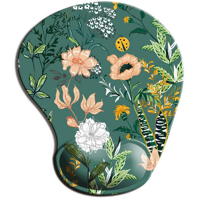 Lilledega ergonoomiline randmetoega hiirematt, libisemisvastane kummist arvutimatt, randmepadi kodukontoris mängimiseks. Käepael