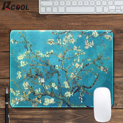 Tampă de mouse cu flori de migdal Van Gogh Mese de birou anti-alunecare Covoraș de birou Stil pictură în ulei Covor de șoarece Cu bază de cauciuc Tampă de birou