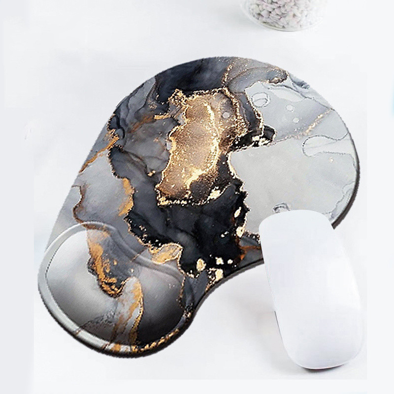 Ergonomska podloga za miša u mramornom stilu s naslonom za zapešće Neklizajuća gumena podloga ispod ruke Ured na stolu Jastučić za ruke Potpora za zapešće