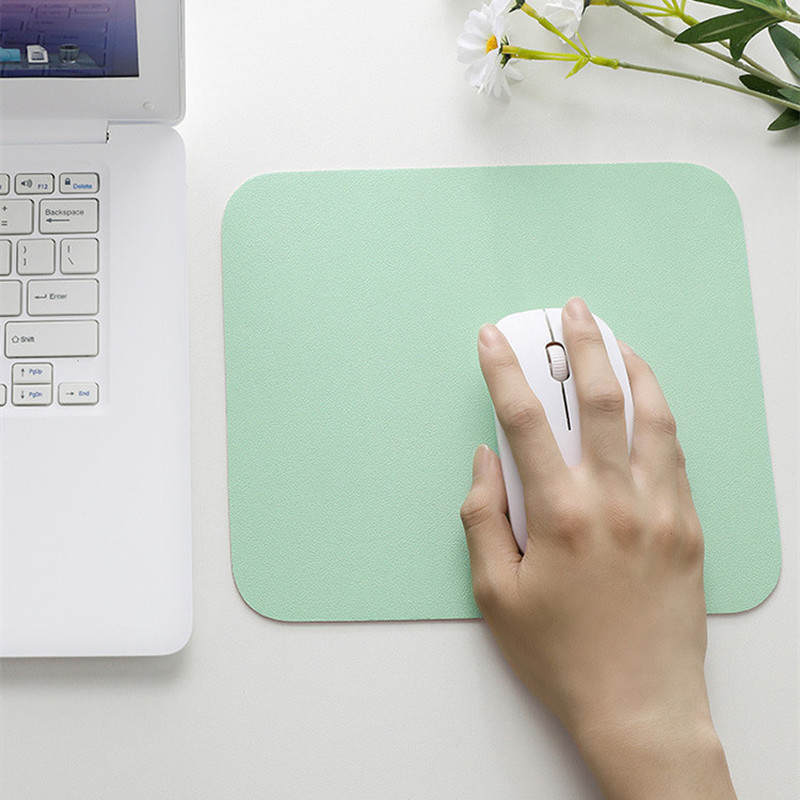 Απλό μονόχρωμο PU Δερμάτινο Ματ ποντικιού Αντιολισθητικό Αδιάβροχο 23*20cm Mouse Pad Σχολικά Είδη Αξεσουάρ γραφείου Σετ γραφείου