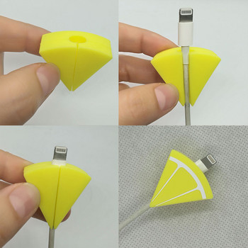 Kawaii Cute Fruit Cartoon Cable Protector Bite Organizer Животно USB зареждане Кабел за слушалки Buddy Cellphone Decor Wire