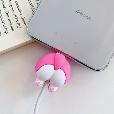 Kawaii Cute Fruit Cartoon Cable Protector Bite Organizer Životinja USB Punjenje Kabel za slušalice Buddy Cellphone Decor Wire