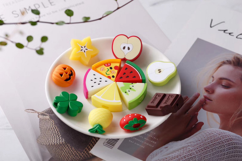 Kawaii Cute Fruit Cartoon Cable Protector Bite Organizer Životinja USB Punjenje Kabel za slušalice Buddy Cellphone Decor Wire