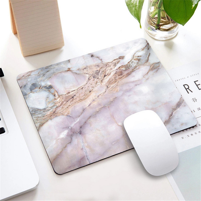 Mramorová podložka pod myš v severskom štýle, malá podložka pod myš pre počítač, notebook, obdĺžniková podložka pod myš s protišmykovou gumovou základňou, podložka pod stôl, príslušenstvo pre stôl