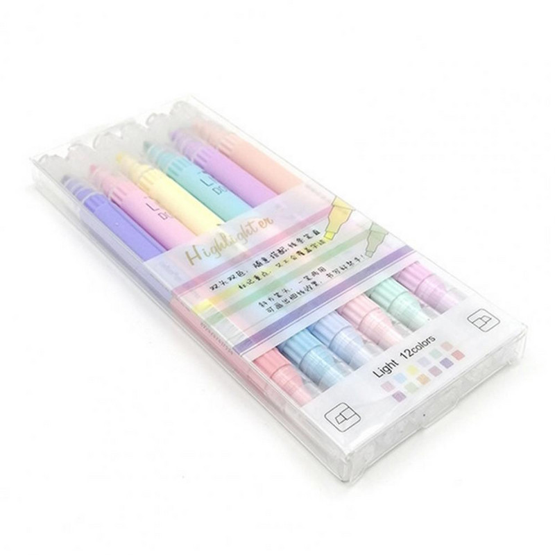 6Pcs/Set Fluorescentna olovka Korisna 12 boja fluorescentna flomaster olovka za rukopis grafita Lagana flomaster olovka