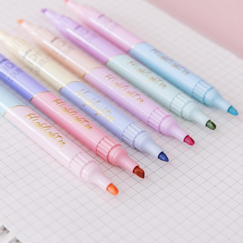 6Pcs/Set Fluorescentna olovka Korisna 12 boja fluorescentna flomaster olovka za rukopis grafita Lagana flomaster olovka