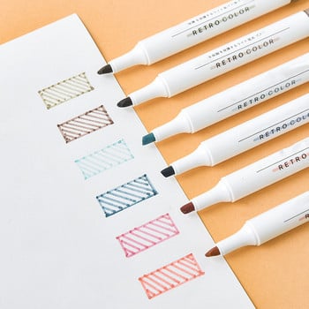 6Pcs/Set Creative Highlighter Pen Пластмасов маркер Маркирайте бележки, маркери за подчертаване Pen Drawing Graffiti Art Pens for students