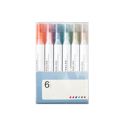 6Pcs/Set Creative Highlighter Pen Plastični marker Označite bilješke, highlighter markeri Olovka za crtanje grafita Umjetničke olovke za studente