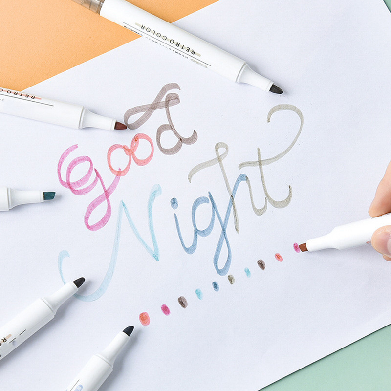 6Pcs/Set Creative Highlighter Pen Plastični marker Označite bilješke, highlighter markeri Olovka za crtanje grafita Umjetničke olovke za studente