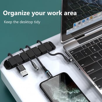 2021 НОВ USB Органайзер за кабели Силиконова навивка за кабели Desktop Tidy Management Clips Държач за кабели за мишка Органайзер за кабели за слушалки