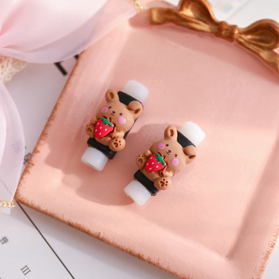 2PCS Протектор за кабел със сладко животно за Iphone Органайзер за USB кабел Chompers Зарядно устройство Държач за кабел за Iphone кабел