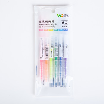 Химикалка за студенти 6-цветен комплект химикалки за маркиране джобен дневник с цвят на бонбони Маркер за декорация в светъл цвят