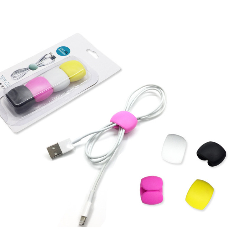 1 бр. Скоби за кабели за многократна употреба Органайзер за кабел за зарядно Линия за слушалки Подреден държач Устройство за навиване на кабели Подарък за Коледа