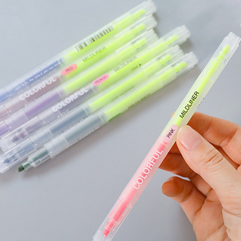 12PCS/Set Dvostruka glava Olovka za označavanje s mekim vrhom Macarone Boja Marker velikog volumena DIY Dnevnik Fluorescentna olovka Studentski pribor