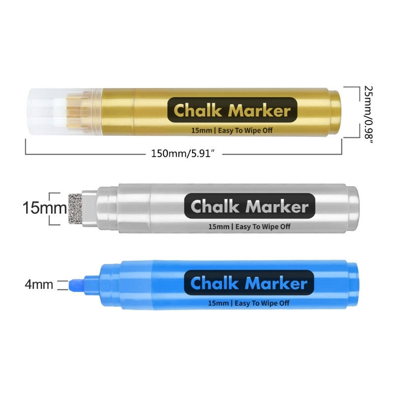 Marcatori cu cretă lichidă Pixuri, Producători de cretă neon pentru tablă-semne cu cretă, fereastră din sticlă, markere ștergebile pentru ferestre pentru mașină Y3NC