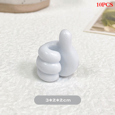 10Pcs Thumb Hooks Αυτοκόλλητο σετ επιτραπέζιου θήκης καλωδίων Αυτοκόλλητο γάντζο τοίχου Κρεμάστρα πολλαπλών χρήσεων Cable Organizer