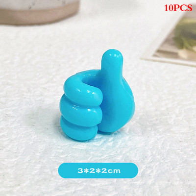 10Pcs Thumb Hooks Αυτοκόλλητο σετ επιτραπέζιου θήκης καλωδίων Αυτοκόλλητο γάντζο τοίχου Κρεμάστρα πολλαπλών χρήσεων Cable Organizer