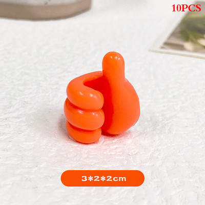 10Pcs Thumb Hooks Αυτοκόλλητο σετ επιτραπέζιου θήκης καλωδίων Αυτοκόλλητο γάντζο τοίχου Κρεμάστρα πολλαπλών χρήσεων Cable Organizer