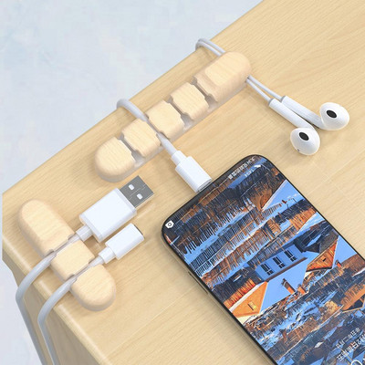Cable Organizers Αυτοκόλλητο Desk Management Silicone 3/5/7 Holes Wire Cord Organizer Clip for Desktop