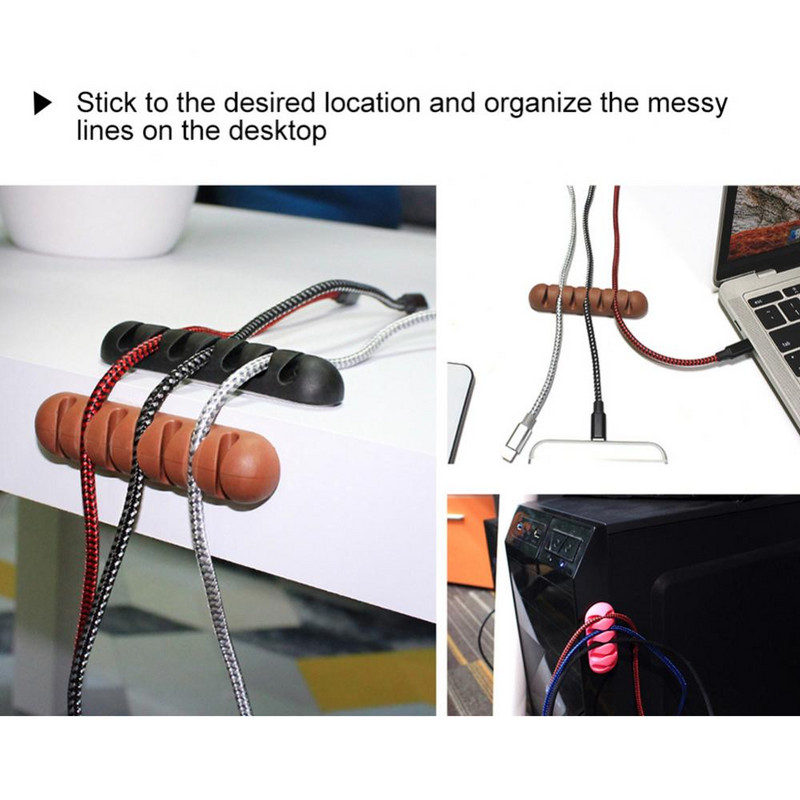 7-dierkový silikónový navíjač káblov, organizér USB káblov, navíjač drôtov, spony na správu káblov pre myš, slúchadlá, držiak kábla slúchadiel