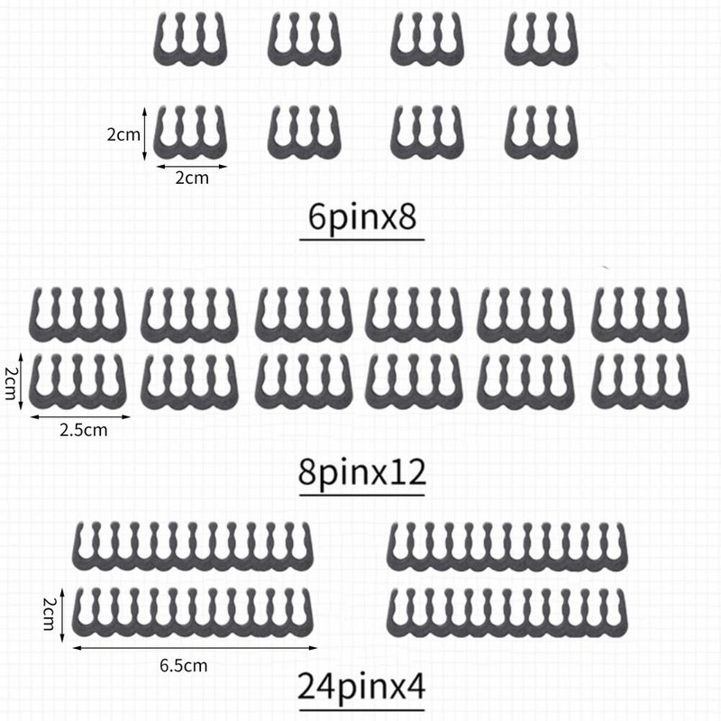 24 ks PC káblových hrebeňových svoriek, organizér 6pinových, 8pinových, 24pinových pre 3,0-3,6 mm počítačové riadiace svorky, napájacie káble, konektory...