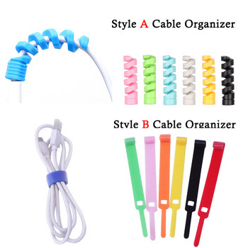 Протектор за кабел USB кабел Спирален протектор за кабел Кабел Кабел за слушалки Каишка за мишка Гръб към гръб Кабелна връзка Органайзер за кабели