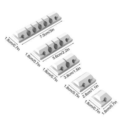 5 τεμ. Ατζέντα καλωδίου USB Wire Wire Wire Silicone Tie Fixer Wire Management Organizador Κλιπ καλωδίου γραφείου επιτραπέζιου τηλεφώνου θήκη καλωδίων