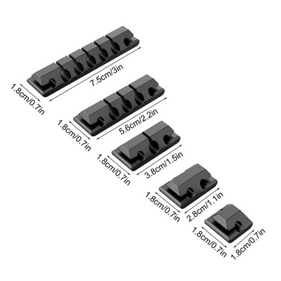 5 τεμ. Ατζέντα καλωδίου USB Wire Wire Wire Silicone Tie Fixer Wire Management Organizador Κλιπ καλωδίου γραφείου επιτραπέζιου τηλεφώνου θήκη καλωδίων