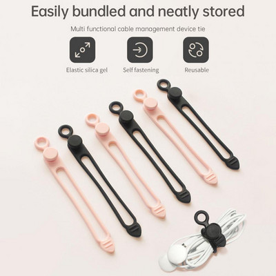 5 τμχ QOOVI Cable Organizer Wire Wire Wire 10,6cm Κλιπ διαχείρισης καλωδίου USB για θήκη ακουστικών Προστασία καλωδίου πληκτρολογίου ποντικιού