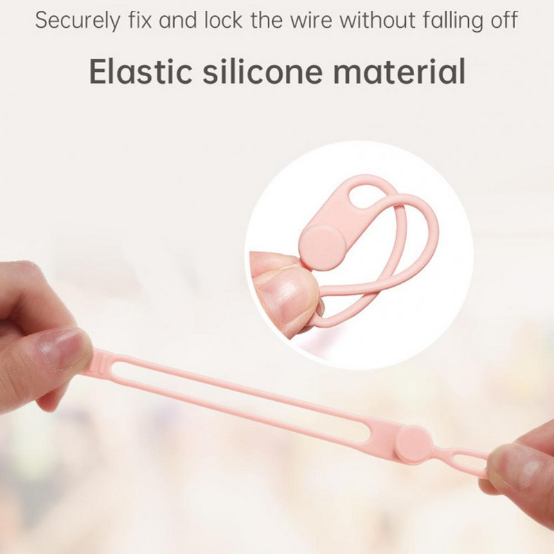 5Pcs QOOVI organizator kabela Namotač žice 10,6 cm Stezaljka za držanje USB kabela za držač slušalica Zaštitnik kabela miša tipkovnice