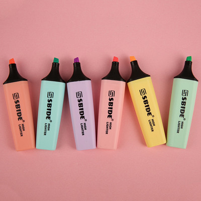 1 бр. Сладък хайлайтър Писалка за маркиране Пастелни бонбонени цветове Текстови маркери в стил Macaron Без мирис мастило Канцеларски материали Kawaii Ученически пособия