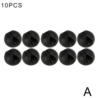 10kom USB organizator kabela Namotač žice Držač slušalica Stezaljka kabela Uredski stolni telefonski kabeli Silikonski fiksator vezice Upravljanje žicama