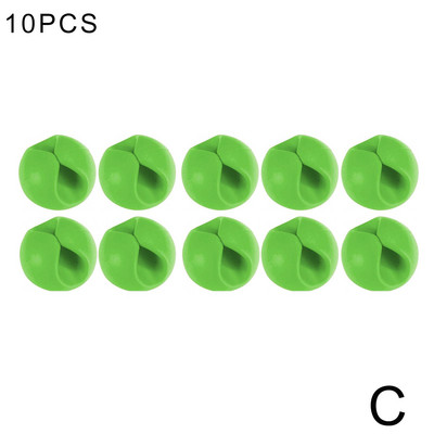 10kom USB organizator kabela Namotač žice Držač slušalica Stezaljka kabela Uredski stolni telefonski kabeli Silikonski fiksator vezice Upravljanje žicama