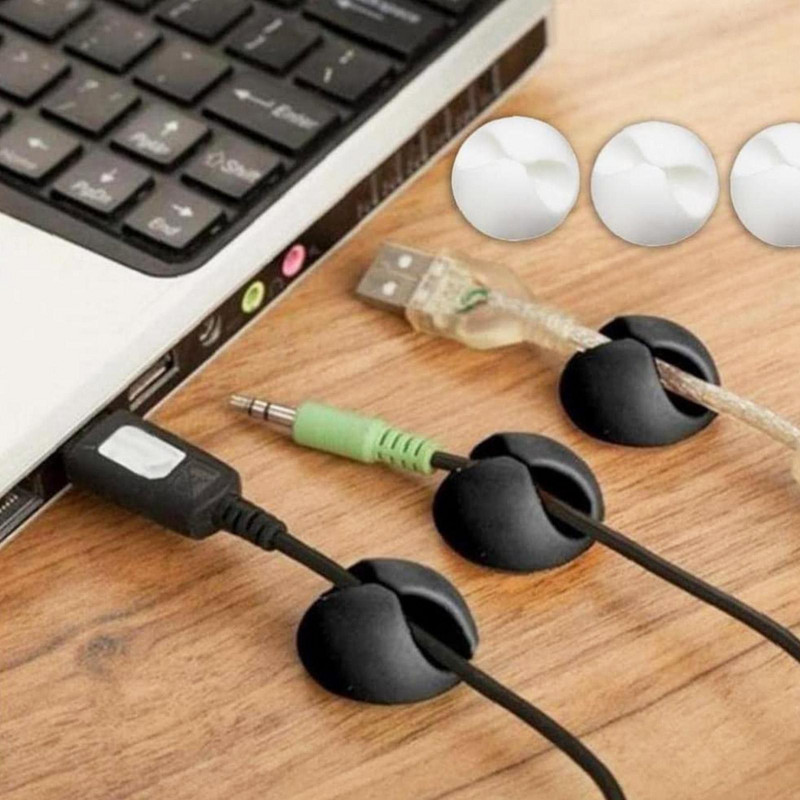 10kom USB organizator kabela Namotač žice Držač slušalica Stezaljka kabela Uredski stolni telefonski kabeli Silikonski fiksator vezice Upravljanje žicama